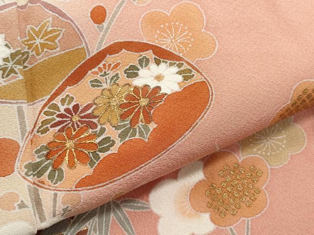 平和屋着物●訪問着 貝合わせ草花文 金彩 正絹 逸品 CAAZ8023vf