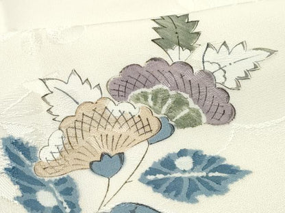 平和屋着物●上質な小紋　エ霞草花文　辻が花　正絹　逸品　CAAZ8027vf