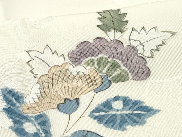 平和屋着物●上質な小紋　エ霞草花文　辻が花　正絹　逸品　CAAZ8027vf