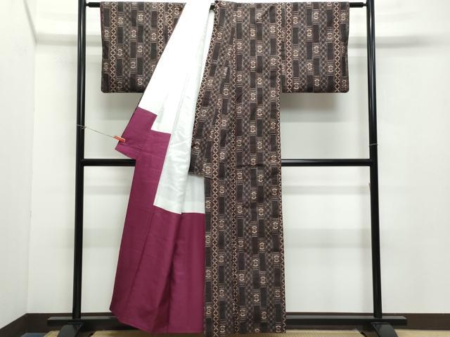 平和屋着物●上質な紬　吉祥間道　正絹　逸品　CAAZ8030vf