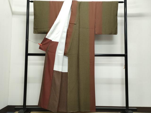 平和屋着物●上質な小紋 霞文 たたき染め 正絹 逸品 CAAZ8048vf