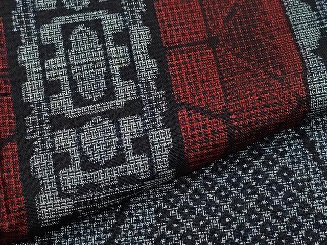 平和屋着物●本場大島紬　割り込み絣　吉祥文　正絹　逸品　CAAZ8049vf