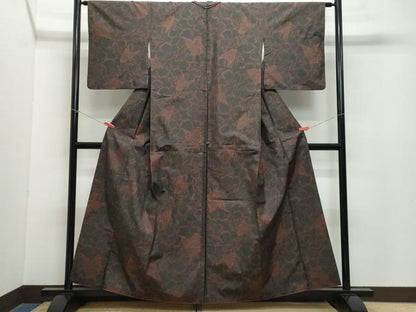 平和屋着物●本場大島紬　花蝶文　正絹　逸品　CAAZ8065vf
