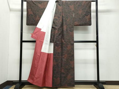 平和屋着物●本場大島紬　花蝶文　正絹　逸品　CAAZ8065vf