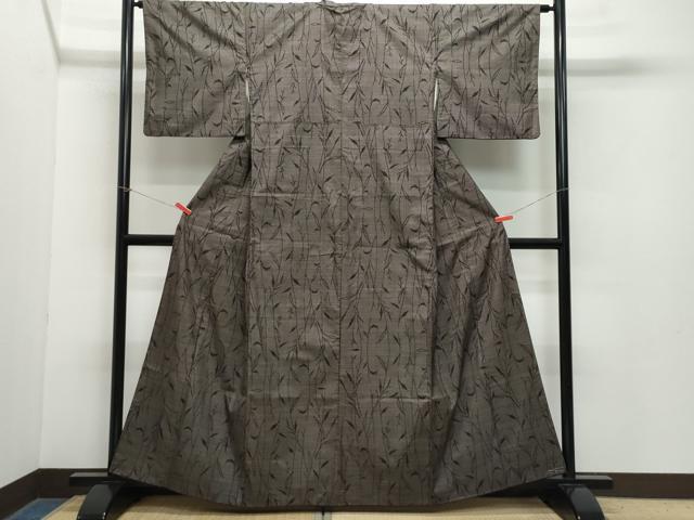 平和屋着物●本場大島紬 7マルキ 枝葉文 正絹 逸品 CAAZ8066vf