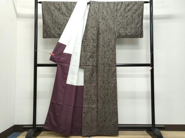 平和屋着物●本場大島紬 7マルキ 枝葉文 正絹 逸品 CAAZ8066vf