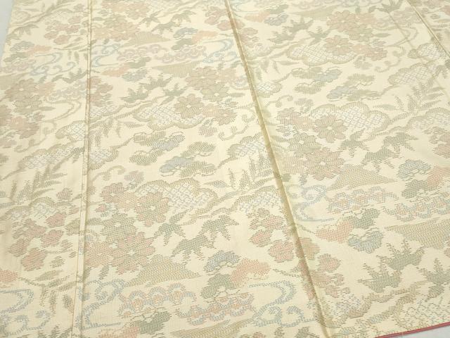 平和屋着物●本場大島紬　白大島　風景草花文　正絹　逸品　CAAZ8071vf