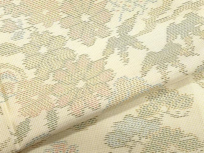 平和屋着物●本場大島紬　白大島　風景草花文　正絹　逸品　CAAZ8071vf