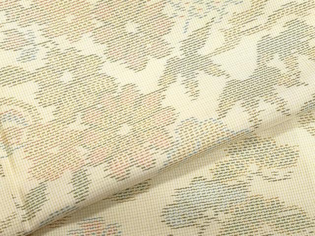 平和屋着物●本場大島紬　白大島　風景草花文　正絹　逸品　CAAZ8071vf