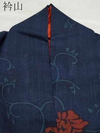 平和屋着物●上質な小紋 生紬 型染め 花唐草文 正絹 逸品 CAAZ8073vf