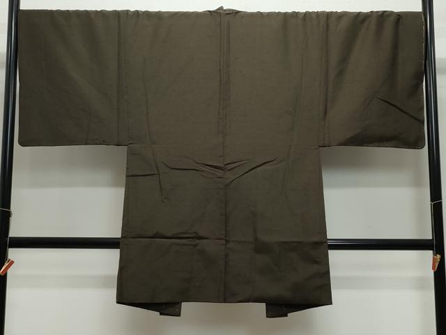 平和屋着物●男性　紬　アンサンブル　涅色　正絹　逸品　未使用　CAAZ8083vf