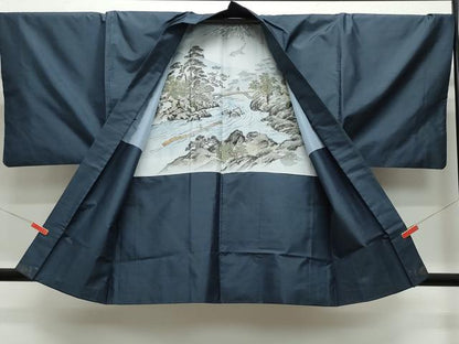 平和屋着物●男性 本場大島紬 アンサンブル 亀甲柄 正絹 逸品 CAAZ8087vf