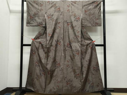 平和屋着物●本場大島紬 9マルキ 枝花文 正絹 逸品 CAAZ8099vf