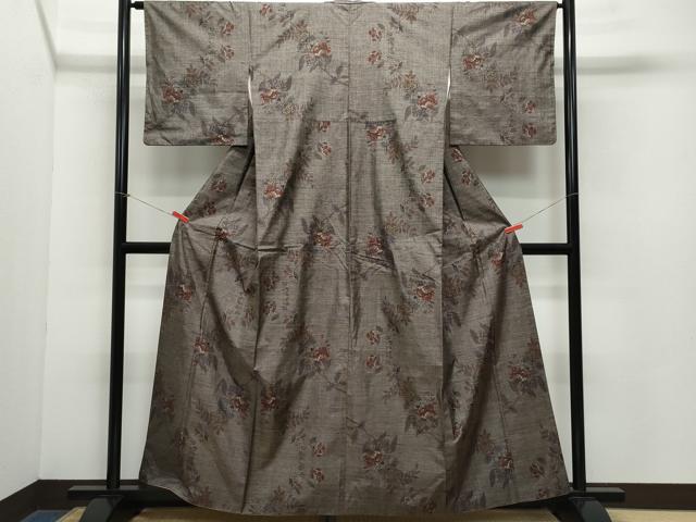 平和屋着物●本場大島紬 9マルキ 枝花文 正絹 逸品 CAAZ8099vf