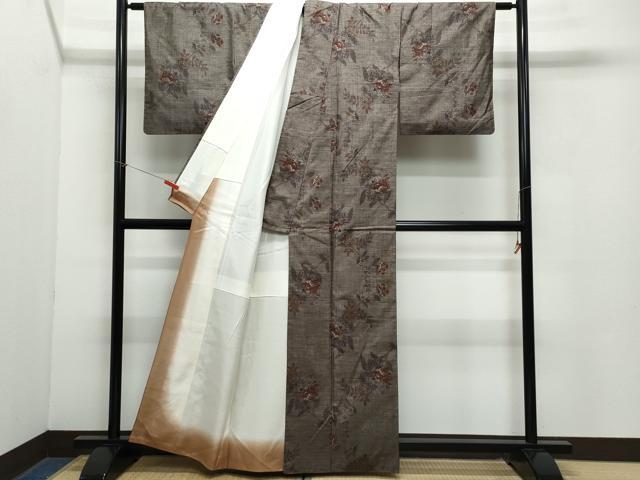 平和屋着物●本場大島紬 9マルキ 枝花文 正絹 逸品 CAAZ8099vf