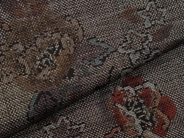 平和屋着物●本場大島紬 9マルキ 枝花文 正絹 逸品 CAAZ8099vf