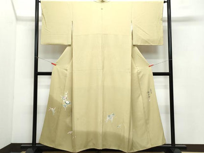 平和屋着物●本加賀友禅作家 梶山伸 訪問着 加賀の彩 枝花文 正絹 逸品 CAAZ8100vf