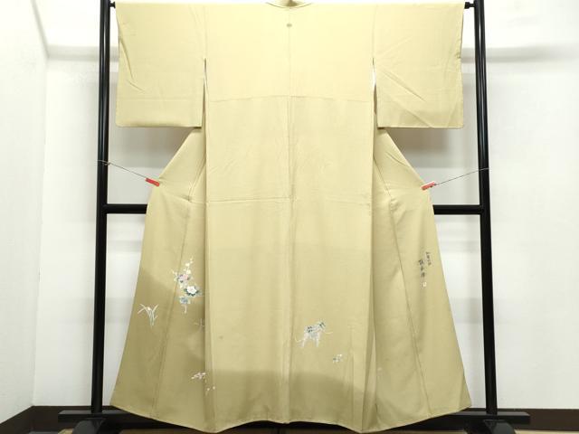 平和屋着物●本加賀友禅作家 梶山伸 訪問着 加賀の彩 枝花文 正絹 逸品 CAAZ8100vf