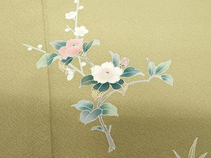 平和屋着物●本加賀友禅作家 梶山伸 訪問着 加賀の彩 枝花文 正絹 逸品 CAAZ8100vf