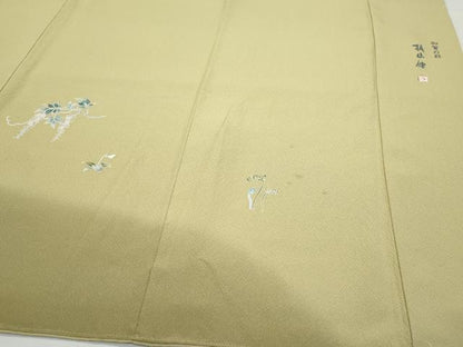 平和屋着物●本加賀友禅作家 梶山伸 訪問着 加賀の彩 枝花文 正絹 逸品 CAAZ8100vf