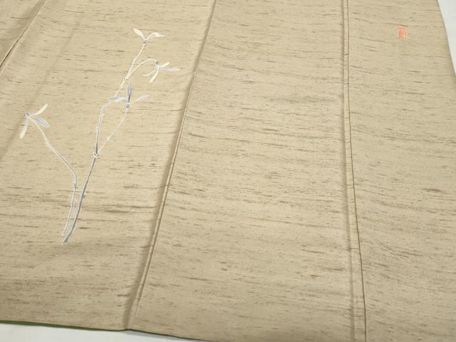 平和屋着物●訪問着　作家物　白山紬　枝花文　正絹　逸品　CAAZ8101vf