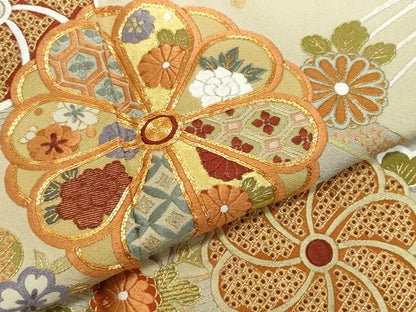 平和屋着物●訪問着 総刺繍 吉祥草花文 金彩 正絹 逸品 CAAZ8113vf