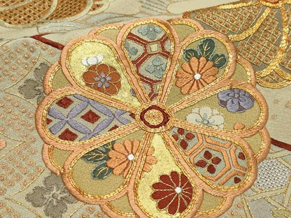 平和屋着物●訪問着 総刺繍 吉祥草花文 金彩 正絹 逸品 CAAZ8113vf