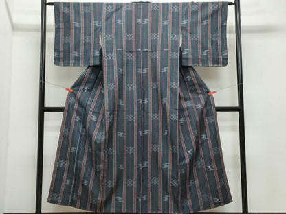 平和屋着物●上質な紬　吉祥間道　正絹　逸品　CAAZ8119vf