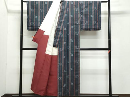 平和屋着物●上質な紬　吉祥間道　正絹　逸品　CAAZ8119vf