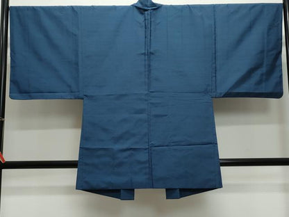 平和屋着物●男性　紬　アンサンブル　深縹色　正絹　逸品　CAAZ8138vf