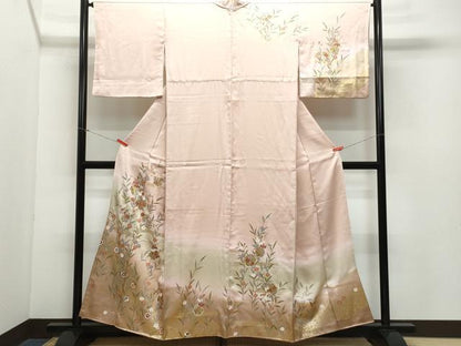 平和屋着物●訪問着 雪輪草花文 金彩 正絹 逸品 CAAZ8147vf