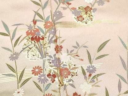平和屋着物●訪問着 雪輪草花文 金彩 正絹 逸品 CAAZ8147vf