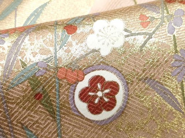 平和屋着物●訪問着 雪輪草花文 金彩 正絹 逸品 CAAZ8147vf