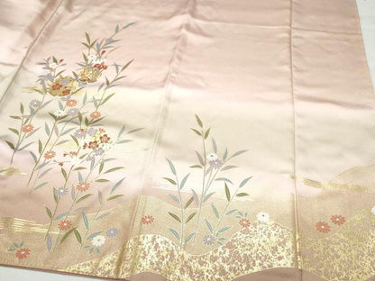 平和屋着物●訪問着 雪輪草花文 金彩 正絹 逸品 CAAZ8147vf