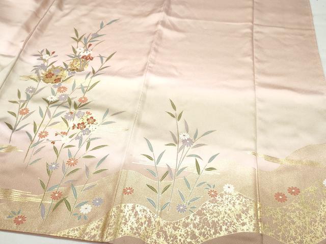 平和屋着物●訪問着 雪輪草花文 金彩 正絹 逸品 CAAZ8147vf