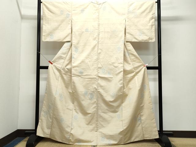 平和屋着物●上質な紬　亀甲文　正絹　逸品　CAAZ8150vf