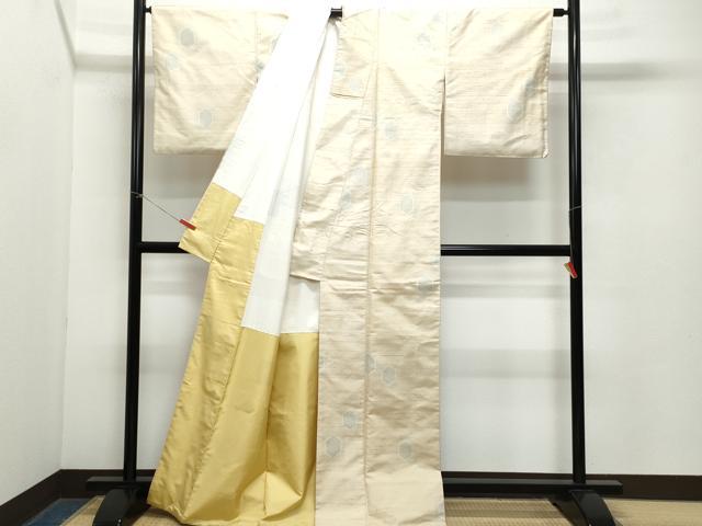 平和屋着物●上質な紬　亀甲文　正絹　逸品　CAAZ8150vf