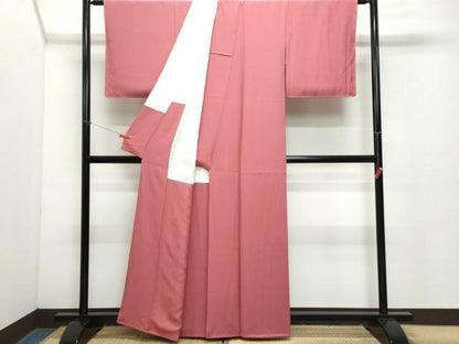 平和屋着物●上質な色無地 今様色 正絹 逸品 未使用 CAAZ8164vf