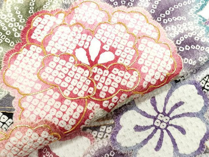 平和屋着物●豪華振袖 総刺繍 駒刺繍 草花文 金彩 正絹 逸品 CAAZ8167vf