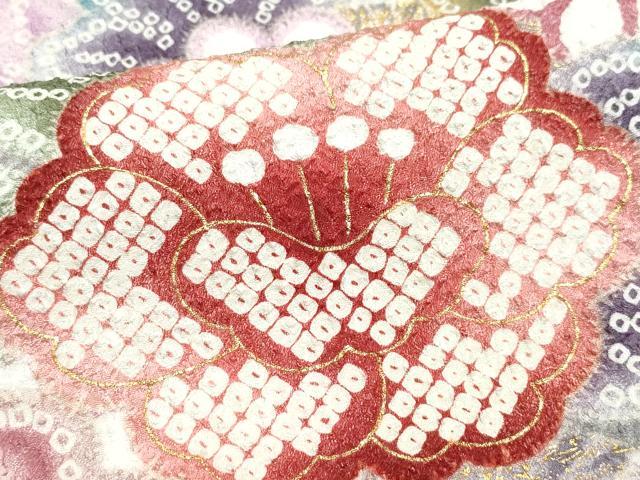 平和屋着物●豪華振袖 総刺繍 駒刺繍 草花文 金彩 正絹 逸品 CAAZ8167vf