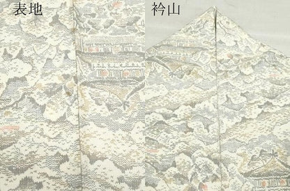 平和屋着物●上質な紬　風景草木文　正絹　逸品　CAAZ8171vf