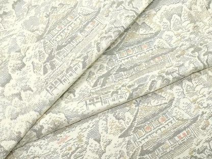 平和屋着物●上質な紬　風景草木文　正絹　逸品　CAAZ8171vf