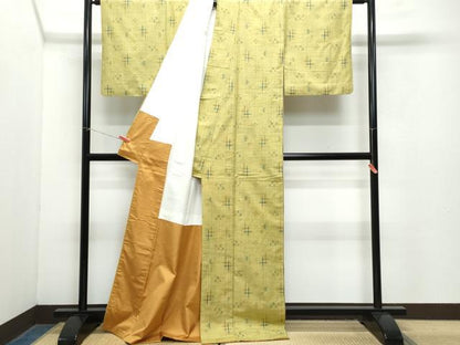 平和屋着物●上質な紬 絣文様 正絹 逸品 CAAZ8183vf