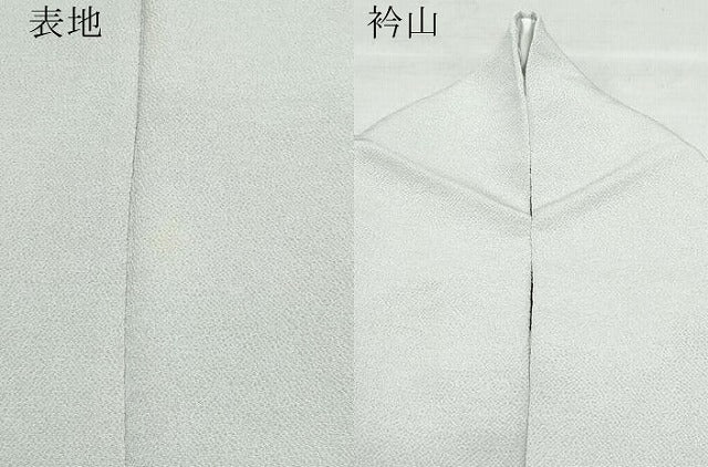 平和屋着物○上質な色無地 利休白茶色 鬼しぼ縮緬 正絹 逸品