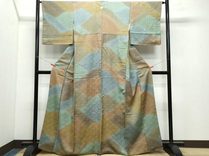 平和屋着物●上質な小紋　切嵌文様　草花地紋　正絹　逸品　CAAZ8191vf