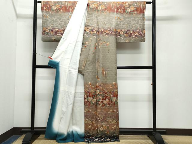 平和屋着物●訪問着 花鳥唐草文 金彩 正絹 逸品 CAAZ8199vf