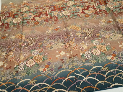 平和屋着物●訪問着 花鳥唐草文 金彩 正絹 逸品 CAAZ8199vf