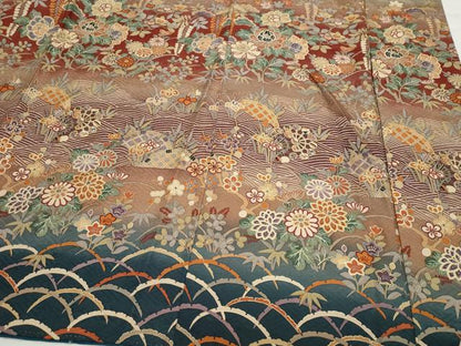 平和屋着物●訪問着 花鳥唐草文 金彩 正絹 逸品 CAAZ8199vf