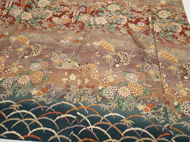 平和屋着物●訪問着 花鳥唐草文 金彩 正絹 逸品 CAAZ8199vf