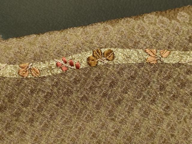 平和屋着物●訪問着　駒刺繍　絞り　草花文　金彩　正絹　逸品　CAAZ8202vf